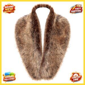 Faux Fur Collar Scarf Wrap Elegant Winter Neck Warmer Chic Retro Accessory